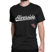 Retro Riverside California Usa Flag T Shirt Classic T-shirt | Artistshot