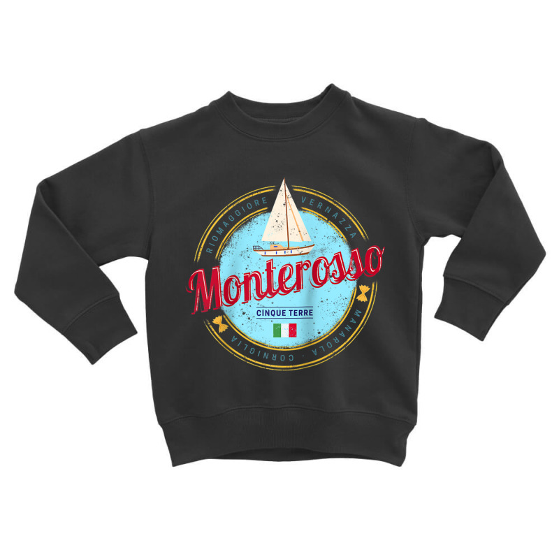 Monterosso Cinque Terre La Spezia Retro Italy Vintage Raglan Baseball Toddler Sweatshirt by cm-arts | Artistshot