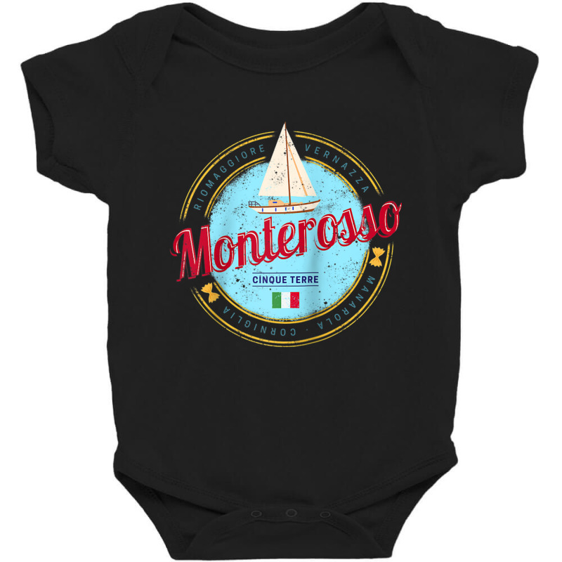 Monterosso Cinque Terre La Spezia Retro Italy Vintage Raglan Baseball Baby Bodysuit by cm-arts | Artistshot