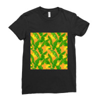 Bananas And Leaves Watercolor Design Ladies Fitted T-shirt | Artistshot