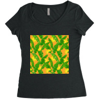 Bananas And Leaves Watercolor Design Women's Triblend Scoop T-shirt | Artistshot