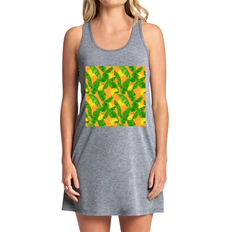 Bananas And Leaves Watercolor Design Tank Dress by Kemriban527 | Artistshot