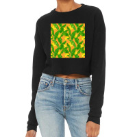 Bananas And Leaves Watercolor Design Cropped Sweater | Artistshot