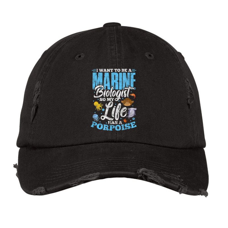 I Want To Be Marine Biologist So Life Has A Porpoise Grunge Vintage Cap | Artistshot