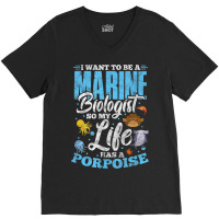 I Want To Be Marine Biologist So Life Has A Porpoise Grunge V-neck Tee | Artistshot