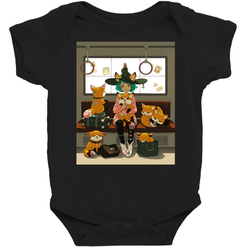 Witch And Her Foxes Baby Bodysuit by Aiello Mcdade | Artistshot