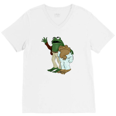 Frog And Toad Bye V-neck Tee Designed By Blavk