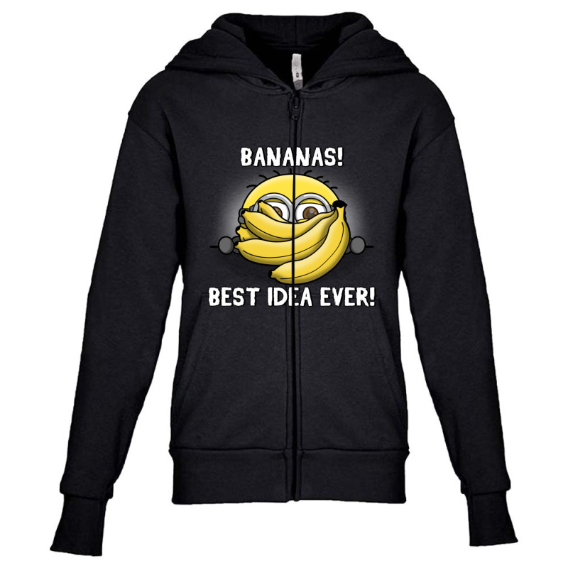 Bananas! Best Idea Ever! Youth Zipper Hoodie by Kemriban527 | Artistshot