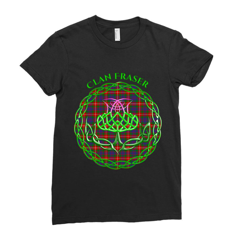 Fraser Scottish Tartan Celtic Thistle Ladies Fitted T-Shirt by Kosdapen517 | Artistshot