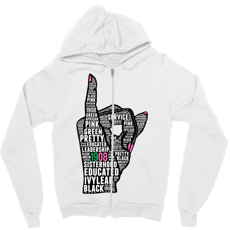 J15 Founder's Day Aka Women Hand Sign Words Sweatshirt Zipper Hoodie | Artistshot