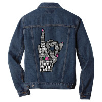 J15 Founder's Day Aka Women Hand Sign Words Sweatshirt Men Denim Jacket | Artistshot