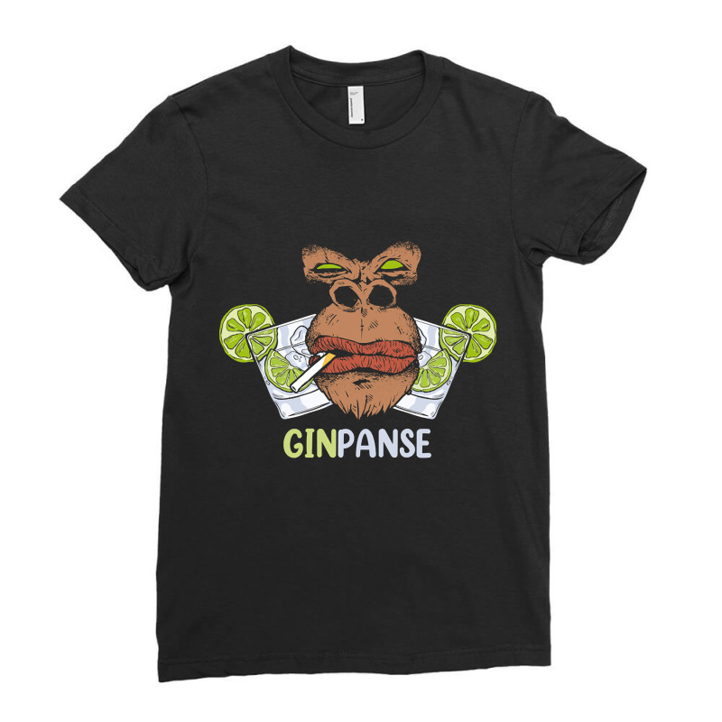 Ginpanse Monkey,  Ginpanse Monkey Vintage,  Ginpanse Monkey Art,  Ginp Ladies Fitted T-Shirt by SHPER904 | Artistshot