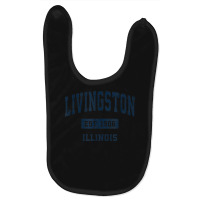 Livingston Illinois Il Vintage Athletic Sports Design Baby Bibs | Artistshot