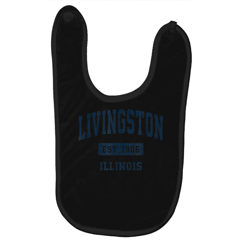 Livingston Illinois Il Vintage Athletic Sports Design Baby Bibs by Aquarius | Artistshot