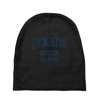 Livingston Illinois Il Vintage Athletic Sports Design Baby Beanies | Artistshot