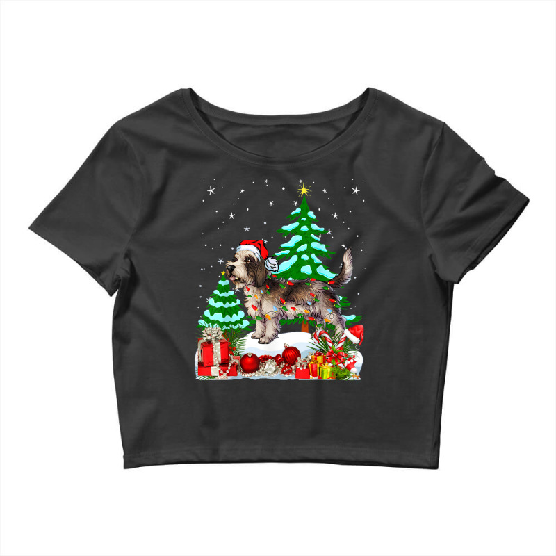 Petite Basset Griffon Vendeen Dog Christmas Crop Top by Fashlaza | Artistshot