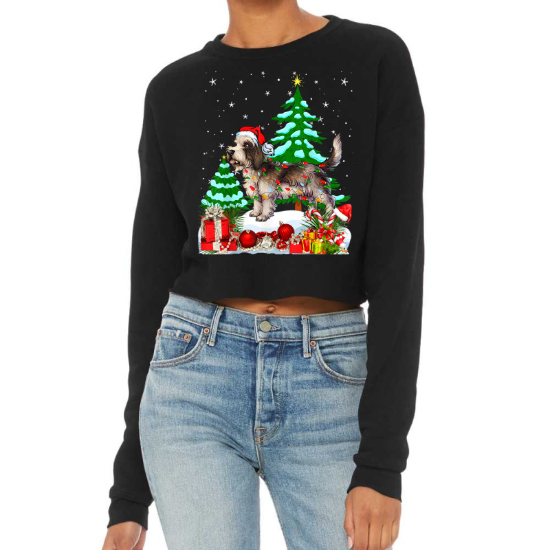 Petite Basset Griffon Vendeen Dog Christmas Cropped Sweater by Fashlaza | Artistshot