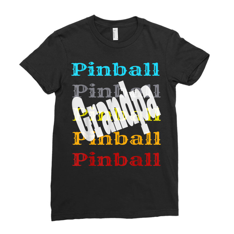 Pinball Grandpa Retro Video Game Arcade Player Winner Wizard Ladies Fitted T-Shirt by Color | Artistshot