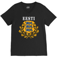 Estonia Eesti National Coat Of Arms Raglan Baseball Tee V-neck Tee | Artistshot