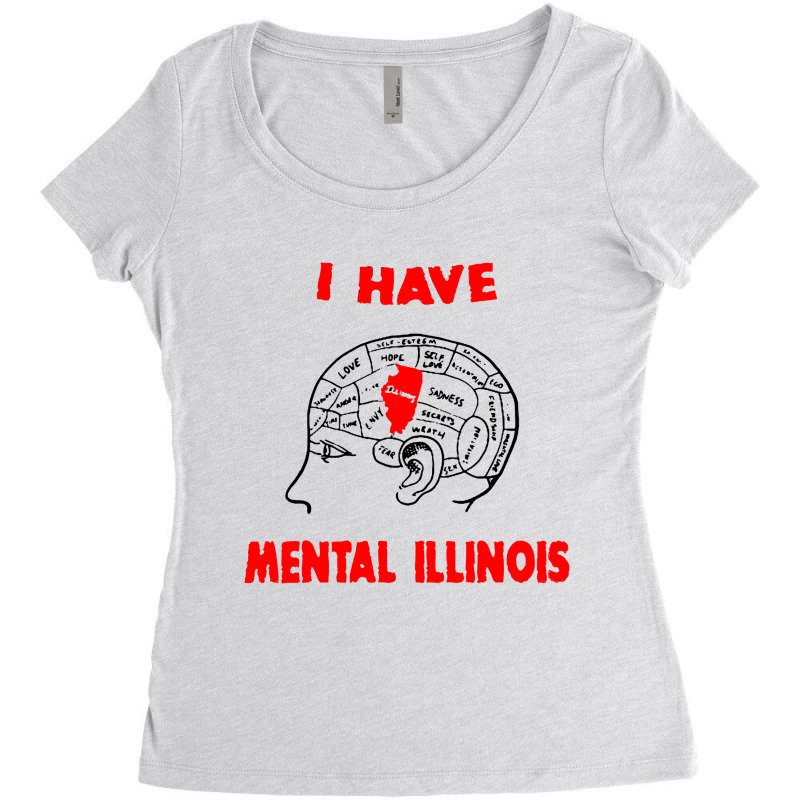 I Have Mental Illinois Women's Triblend Scoop T-shirt by Jembleng Art | Artistshot