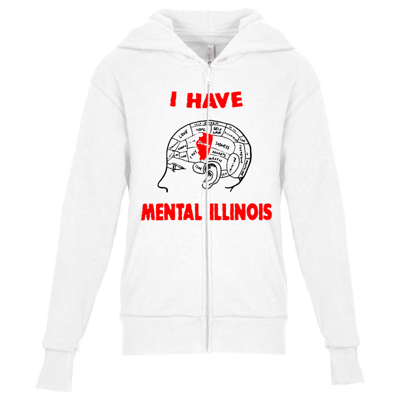 I Have Mental Illinois Youth Zipper Hoodie | Artistshot