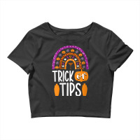 Womens Trick Or Tips Bartender Halloween Bartending Mixologist V Neck Crop Top | Artistshot