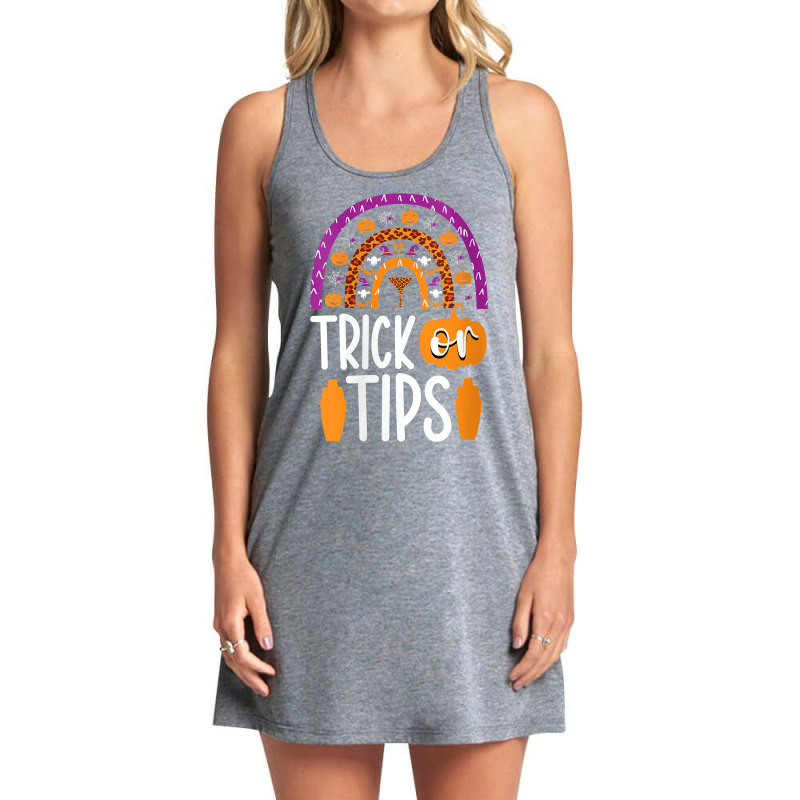 Womens Trick Or Tips Bartender Halloween Bartending Mixologist V Neck Tank Dress by cm-arts | Artistshot