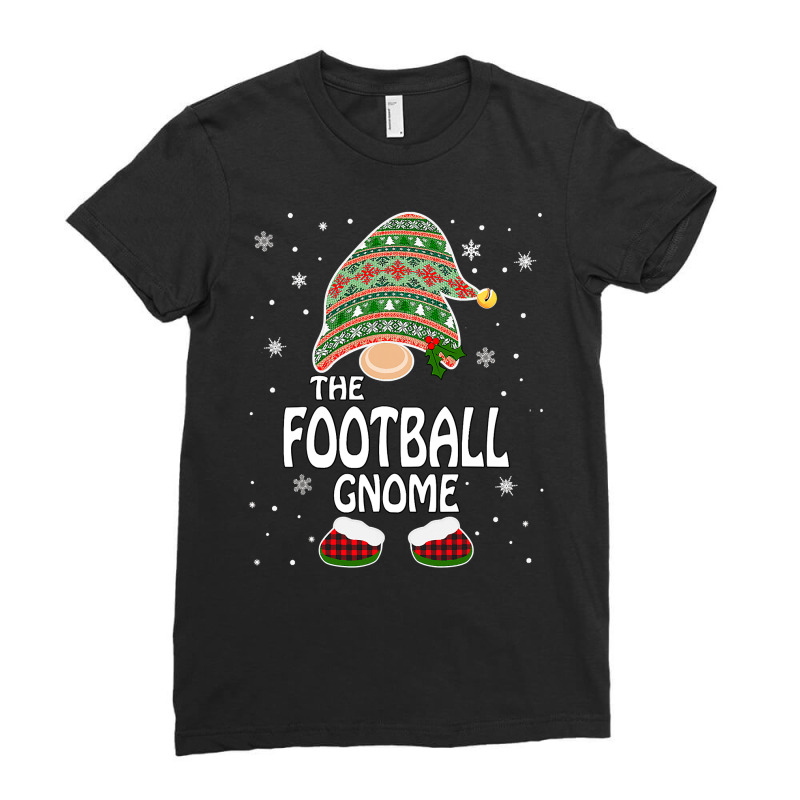 Football Funny Matching Family Costumes The Football Gnome Christmas 9 Ladies Fitted T-Shirt by coolquirrell | Artistshot