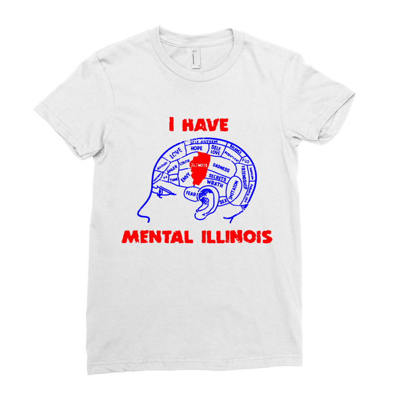 I Have Mental Illinois Funny Ladies Fitted T-Shirt by Jembleng Art | Artistshot