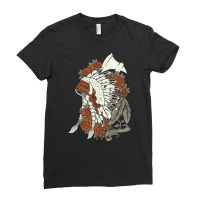 Native American Headdress, Native American Headdress Art, Native Ameri Ladies Fitted T-shirt | Artistshot