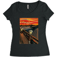 Music Retro The Scream By Edvard Munch Funny Graphic Gift Women's Triblend Scoop T-shirt | Artistshot