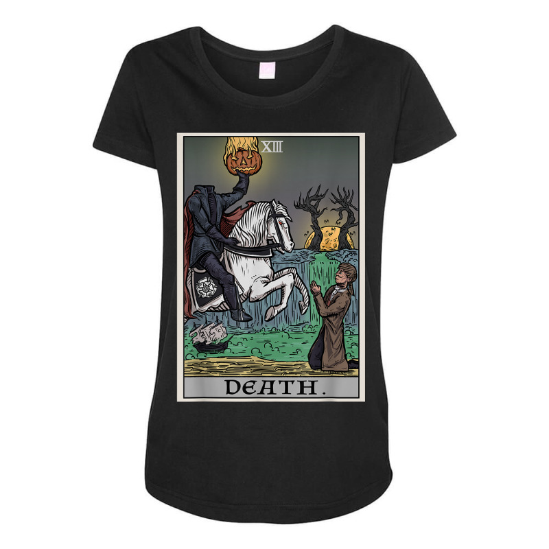 Death Tarot Card Headless Horseman Gothic Spooky Halloween Maternity Scoop Neck T-shirt by Uniform | Artistshot