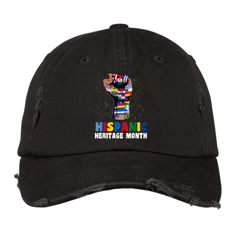 Hispanic Heritage Month Colorful Countries Flags Latinx Hand Vintage Cap by Sombre | Artistshot