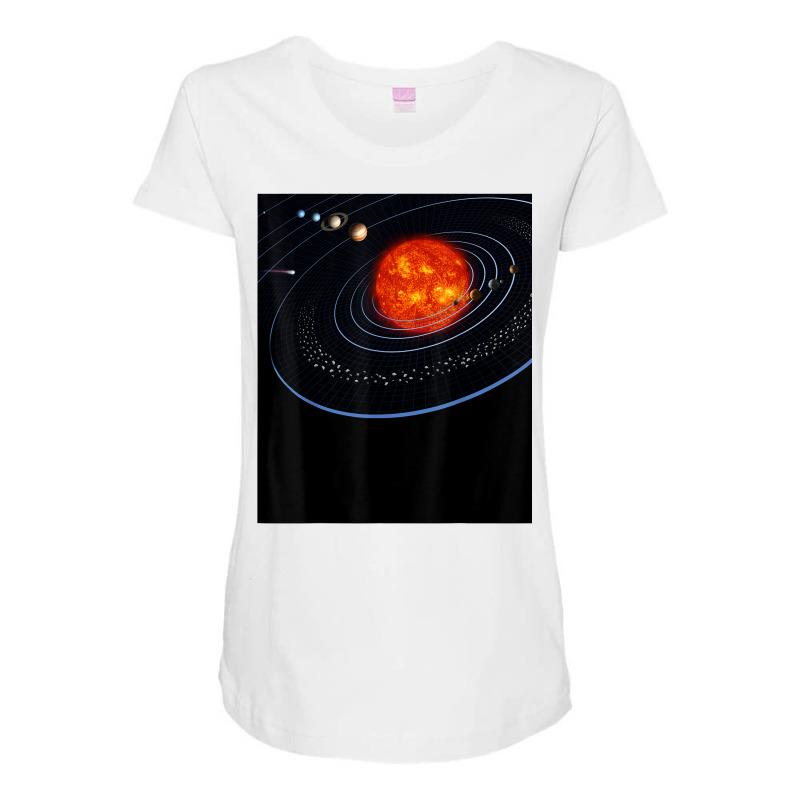 Solar System Eight Planets In Space T Shirt Maternity Scoop Neck T-shirt by cm-arts | Artistshot