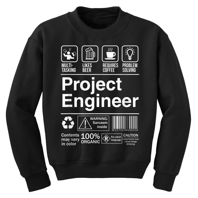 Project Engineer Product Label T Shirt Youth Sweatshirt | Artistshot