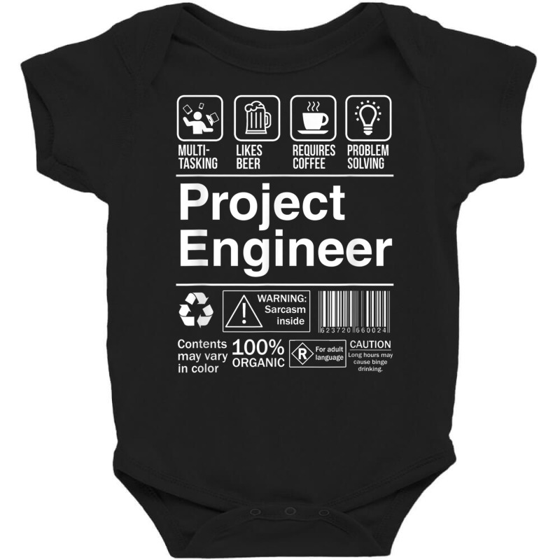 Project Engineer Product Label T Shirt Baby Bodysuit | Artistshot