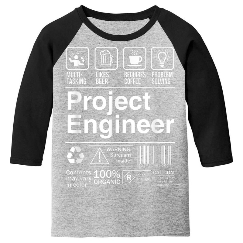 Project Engineer Product Label T Shirt Youth 3/4 Sleeve | Artistshot