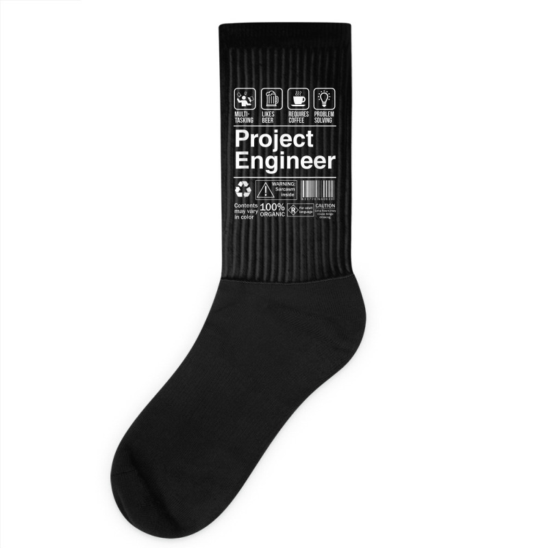 Project Engineer Product Label T Shirt Socks | Artistshot