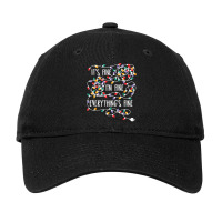 It's Fine I'm Fine Everything Is Fine Christmas Lights T Shirt Adjustable Cap | Artistshot