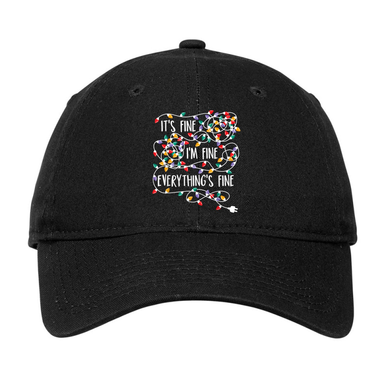 It's Fine I'm Fine Everything Is Fine Christmas Lights T Shirt Adjustable Cap | Artistshot