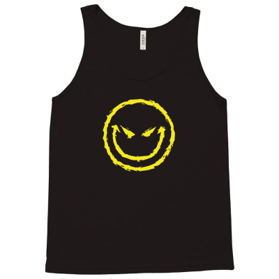 Evil Smiley Face Tank Top Designed By Idah