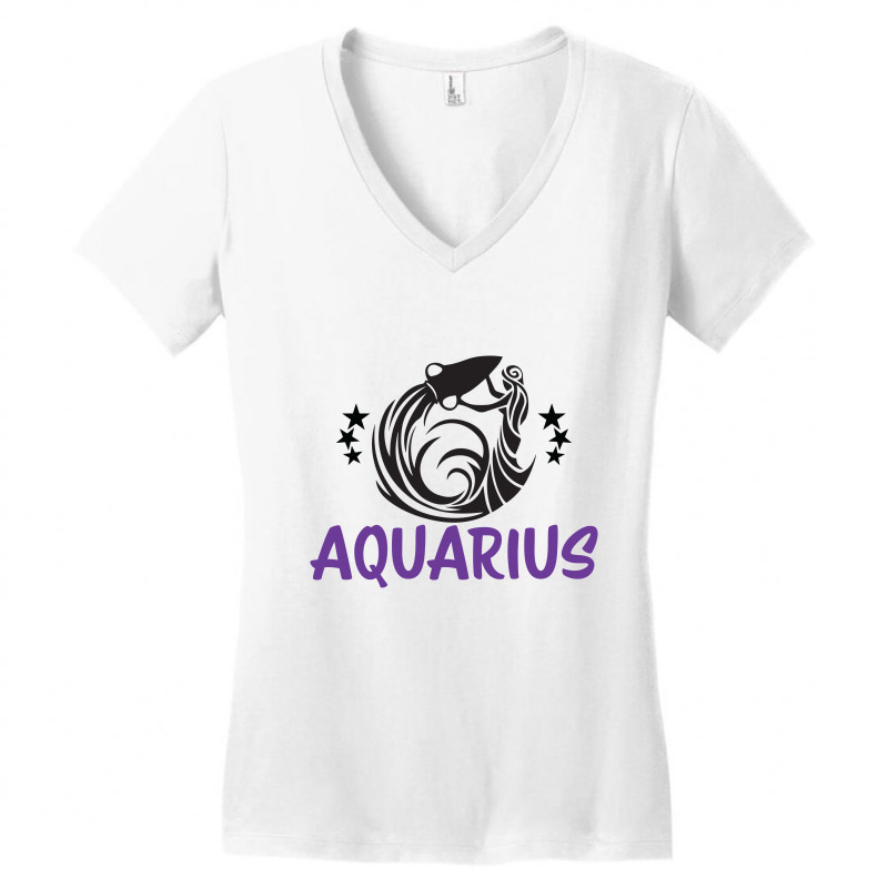 Aquarius Zodiac Women's V-Neck T-Shirt by EmarDesign | Artistshot