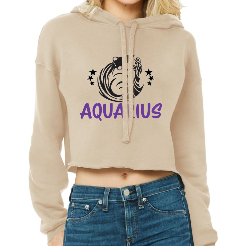 Aquarius Zodiac Cropped Hoodie by EmarDesign | Artistshot