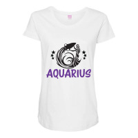 Aquarius Zodiac Maternity Scoop Neck T-shirt | Artistshot