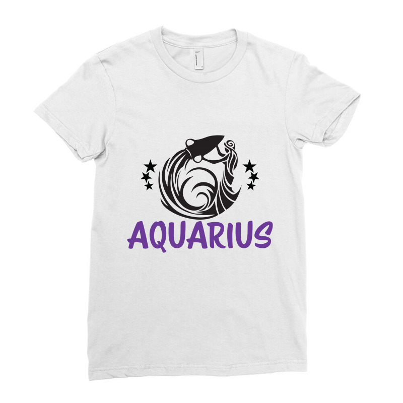 Aquarius Zodiac Ladies Fitted T-Shirt by EmarDesign | Artistshot