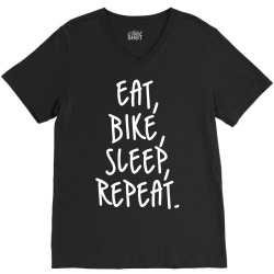 Eat Sleep Bike Repeat V-Neck Tee | Artistshot