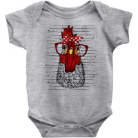 Chicken With Bandana Headband And Glasses Cute T Shirt Baby Bodysuit | Artistshot