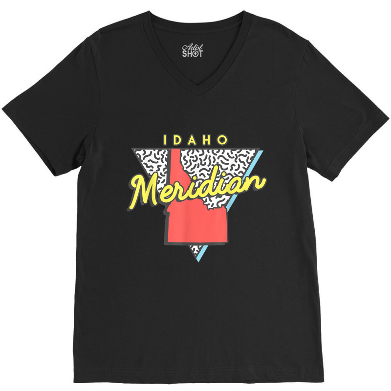 Meridian Idaho T Shirt Retro Id Apparel Souvenir V-Neck Tee by cm-arts | Artistshot