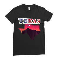 State Of Texas Map With State Flag Ladies Fitted T-shirt | Artistshot