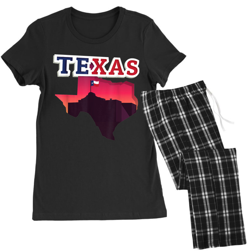 State Of Texas Map With State Flag Women's Pajamas Set by cm-arts | Artistshot